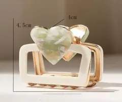 ハートモチーフ ヘアクリップ｜ グリーン