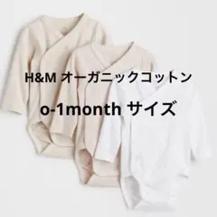 H&M 長袖ロンパース　3枚セット　0-1month 秋