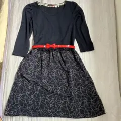 earth＋Disneyコラボ ミニーちゃんデザインひざ丈ワンピース