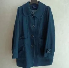 ダークグリーン 羊毛コート