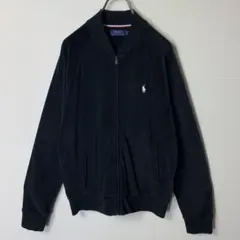 ポロラルフローレン ベロア トラックジャケット S ブラック ポニー刺繍 刻印
