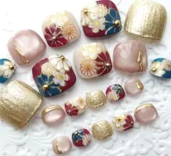 フットネイルチップ 和柄/和ネイル/マグネット/ちゅるん フルサイズ f19