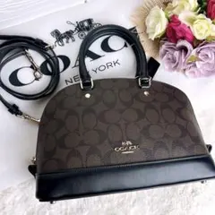 極美品☆COACHコーチ 2wayショルダーバッグ ブラウン ブラック レザー