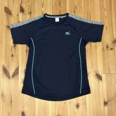 MIZUNO ミズノ レディース 半袖 スポーツ Tシャツ（Mサイズ）　紺水色のサムネイル