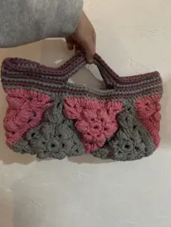 ヴィンテージ　handmade クロシェ　ロープ　バッグ　otoe itimiのサムネイル
