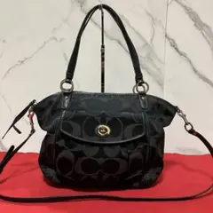 ✨美品✨ COACH シグネチャー 2way ショルダーバッグ キャンバス 黒