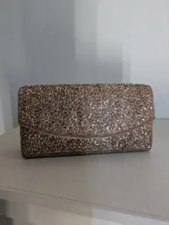 ビーズ装飾 ゴールド パーティーバッグ