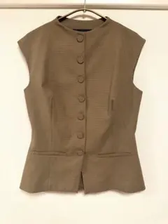 ZARA ブラウン チェック柄 ノースリーブベスト