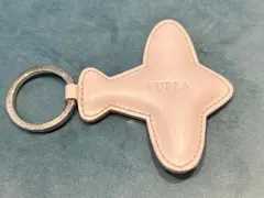 未使用品　FURLAキーリング　ピンクレザー　飛行機キーホルダー JAL