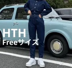 HTH デニム オールインワン つなぎ インディゴ デニムジャンプスーツ