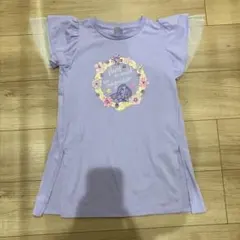 ディズニープリンセス　 フリル　Tシャツ 140 ラベンダー　チュニック