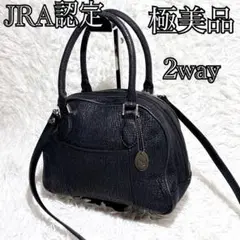 美品 JRA シャークスキン 2way ハンド ショルダー バッグ ブラック 鮫 sankyo shokai シャーク ブラック フォーマルバッグ レディース