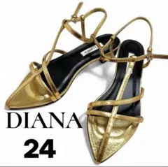新品未使用品　ダイアナ　diana 24 ゴールド　サンダル　L ストラップのサムネイル