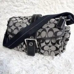 ☆美品☆コーチ ショルダーバッグ シグネチャー柄 ソーホー シルバー金具