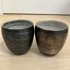 有田焼　結晶金銀彩　ペア焼酎カップ　陶悦窯