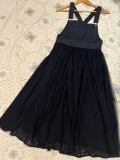 Poika ポイカ　サロペットスカート　ブラック @小豆