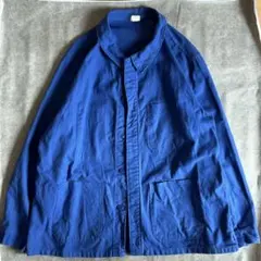 フレンチワークジャケット　カバーオール　青　ユーロワーク