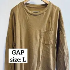 【美品】GAP 長袖 ポケット付き カットソー ブラウン Lのサムネイル