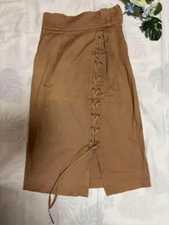 w closet ブラウン レースアップ タイトスカートのサムネイル