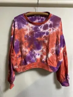 WEGO タイダイ柄 クロップドスウェット Free