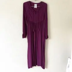 CRAFT パープル ロングワンピース 長袖