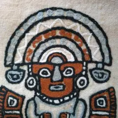 南米　神話　刺繍デザイン　マット　タペストリー　4点セット