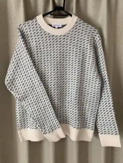 GLOBAL WORK 幾何学模様 ニットセーター Sサイズ