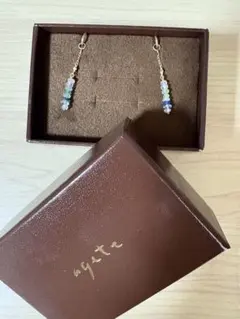 agete K10ローマンガラスピアスチャーム