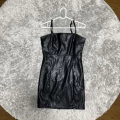 最終値下げ！EGOIST ブラック合成皮革キャミワンピース