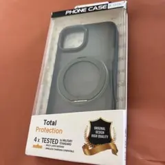 iPhone 13/14用ケース マグネット対応 ダークグリーン