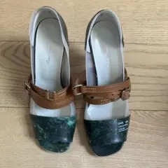UNDERCOVER10SS ヒールパンプス ブラウン×グリーン サイズ：Sのサムネイル