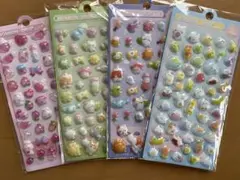 ぷくぷくシール 3D立体シール ボンボンドロップ風シール 動物 4枚 大容量