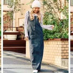 ANAP MINPI フロントジップデニム ロングジャンパースカート