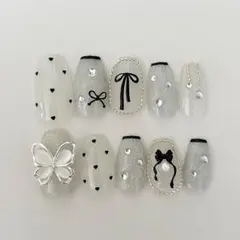 ネイルチップ 現品 マグネット ミラー フラッシュ フレンチガーリー