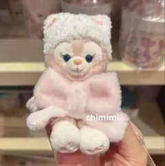 香港ディズニー冬日　リーナベル　座る　ぬいぐるみキーチェーン