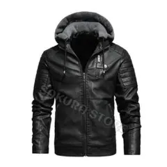 フード付きブラックジャケット