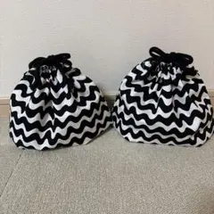 ハンドメイド☆北欧風なみなみ柄お弁当袋２枚セット