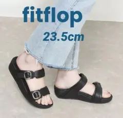 フィットフロップFitFlop ストラップサンダル 黒　美品　本革　フラットのサムネイル