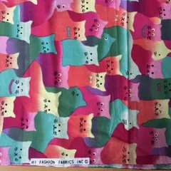 レア　HI FASHION FABRICS INC 猫柄 コットン生地　48cm