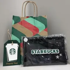 【非売品】スタバ ホリデー 2025 限定3点 ポーチ・タグ・紙袋セット【新品】