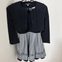 音符柄ワンピース　& BeBe ボレロ 130