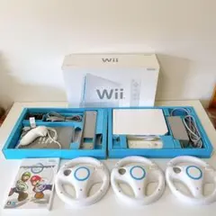 wii本体 + マリオカートセット（ソフト・ハンドル×3個）