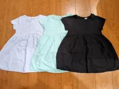 ワンピース　3枚セット　女の子　夏　キッズ　スカート　無地