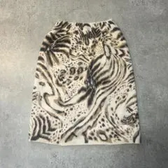 動物柄タイトスカート（ベージュ系）ニット　裏地有り