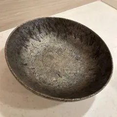 ハンドメイド黒色マット仕上げ陶器ボウル　作家物
