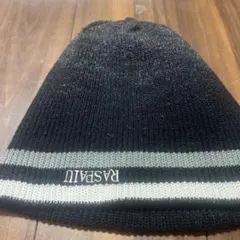 RASPALU ニット帽 黒とグレー ストライプ