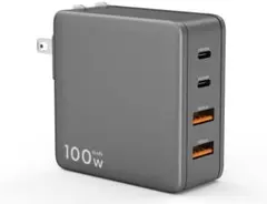 100w PD 急速充電器 4ポート軽量 小型PSE認証 GaN技術搭載