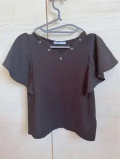 【amelier MAJESTIC LEGON】スカラップカットソー（ブラック）のサムネイル