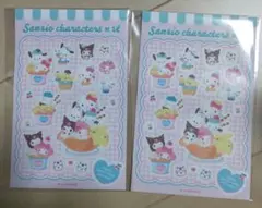 サンリオ シール 2枚 キティ マイメロ クロミ ポチャッコ プリン シナモ