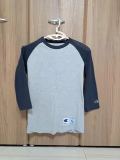 Champion 七分袖カットソー Sサイズ グレー/ネイビー